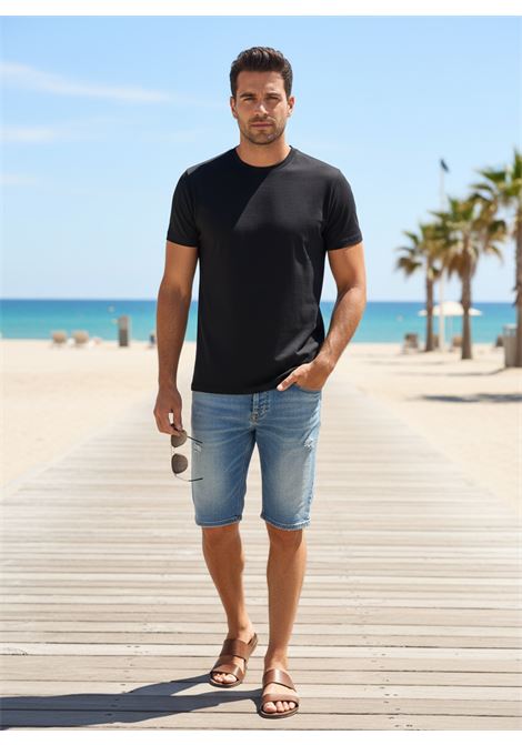 Daniele Fiesoli Comfort Touch stretch cotton crewneck t-shirt black DANIELE FIESOLI |  | 06800013